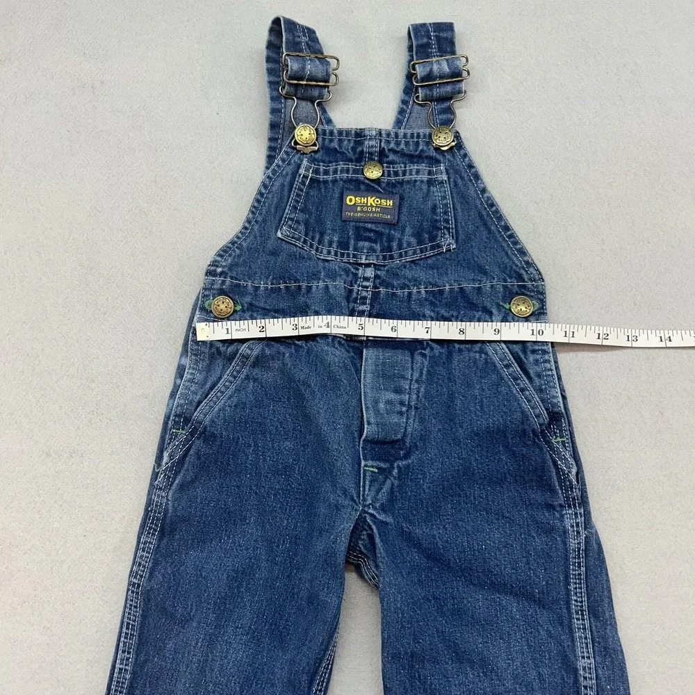 Vintage Oshkosh Vestbak Bib Overalls Denim Kids Toddler Size 2t/3t USA Cotton